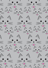 Cat face seamless pattern 