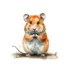 cute hamster vector illustration in watercolor style