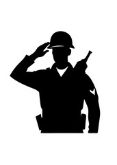 Vector illustration of army soldier saluting