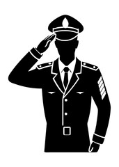 Vector illustration of army soldier saluting