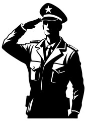 Vector illustration of army soldier saluting