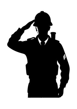 recommend clip art: Vector illustration of army soldier saluting