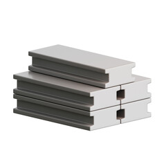 steel beam stack iron metal material for industrial construction project 3d icon illustration render design