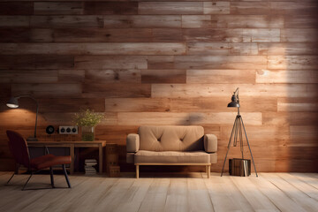 wood interior design basic photo, living room, couch, interior design natural materials