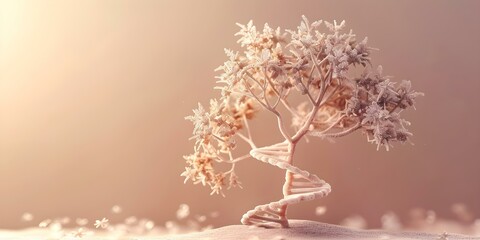 3D render of genetic heritage in genealogy with flat design elements. Concept 3D Rendering, Genetic Heritage, Genealogy, Flat Design Elements