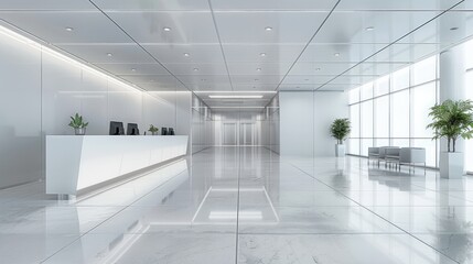 Fototapeta premium Check-in counter on white background. Generative AI.
