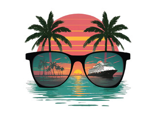 Vector Summer T-Shirt Design: Vibrant, Fun Graphics Perfect for Sunny Days and Beach Vibes.