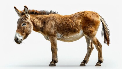 Fototapeta premium Trotting Donkey A donkey trotting gracefully against a white background