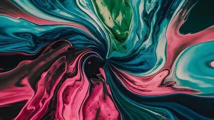 Obraz premium An abstract image featuring vibrant hues and fluid-like patterns, suggesting themes of motion, transformation, and the dynamic nature of change