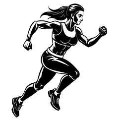 fitness-woman-in-black-and-white-run