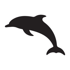 Fototapeta premium Dolphin vector Silhouette icon illustration