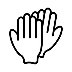 Gloves line icon. Gardening icon. Planting icon isolated on white background. Transparent background, minimalist symbol. Vector images