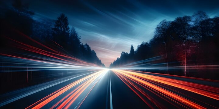 Capturing Light Trails Long Exposure Photography of Moving Vehicles. Concept Light Trails, Long Exposure, Moving Vehicles, Photography, Capturing