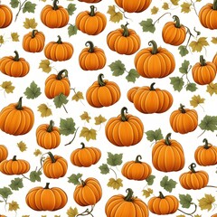 Seamless Background With Pumpkins