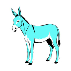 Obraz premium unique blue donkey standing with a gentle expression