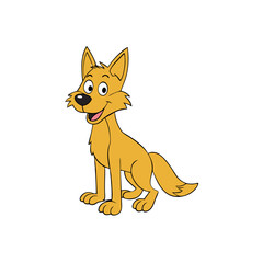 Obraz premium Playful Dingo Vector - Animated Australian Canine