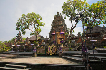Beautiful view of Taman Saraswati temple in Ubud on Bali Island, Indonesia