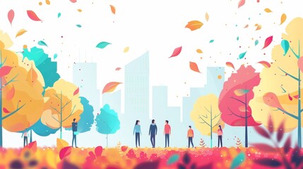 Certificate flat design side view community service recognition theme animation Tetradic color scheme