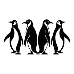 penguins on a white background