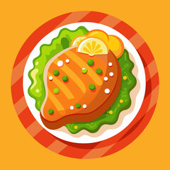 illustration of a plate with food