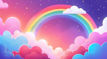 Pastel Rainbow flat design top view dreamy skies theme animation Analogous Color Scheme