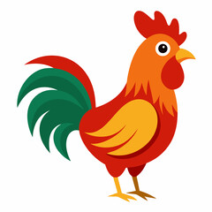 rooster isolated on white  vector illustration