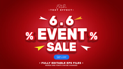 editable 6  6 event sale tect effect.typhography logo