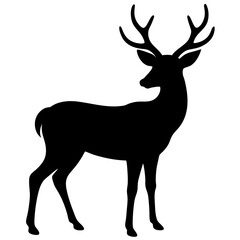 deer silhouette isolated on white