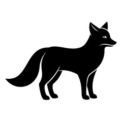 black silhouette of a fox