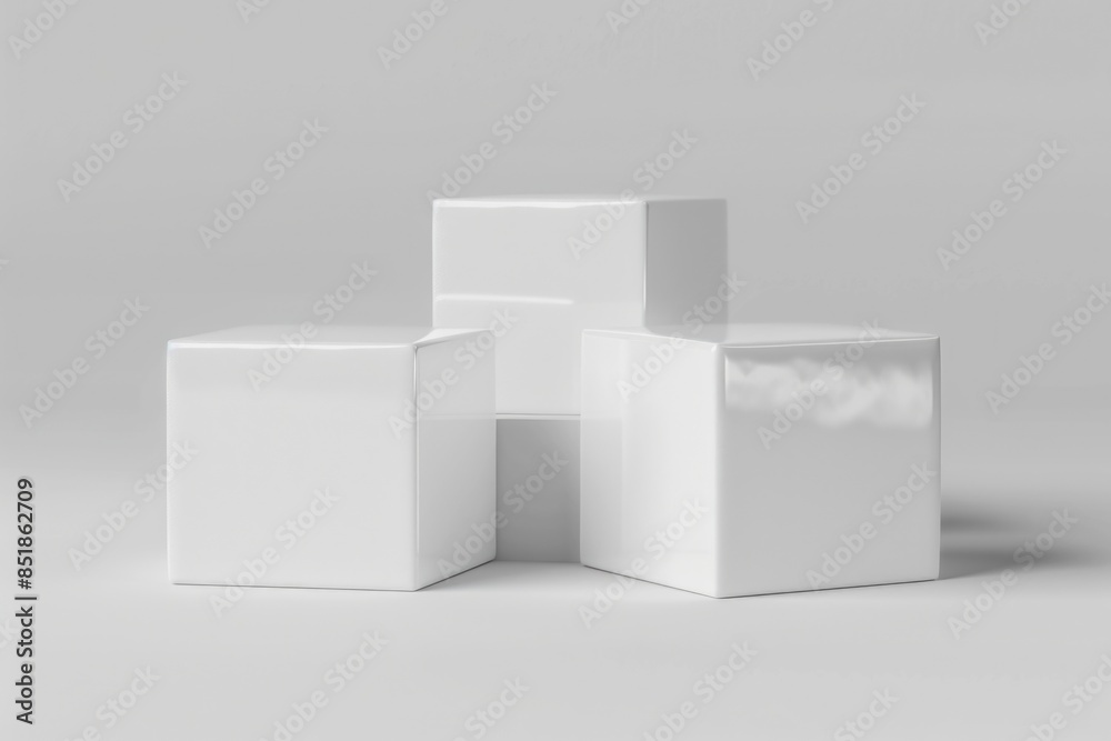Aufkleber a close-up view of three white cubes placed side by side