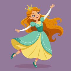 Little girl's dance vector illustration