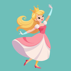 Little girl's dance vector illustration