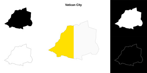 Vatican City blank outline map set