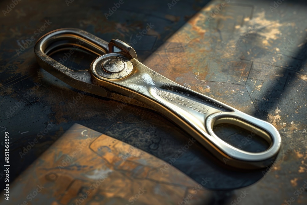 Aufkleber A pair of scissors placed on a table, great for various uses and applications