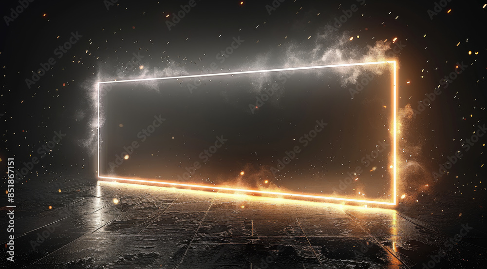 Aufkleber rectangle light effect, strobe light effect, external glow, stroke, simple light effect, black backg