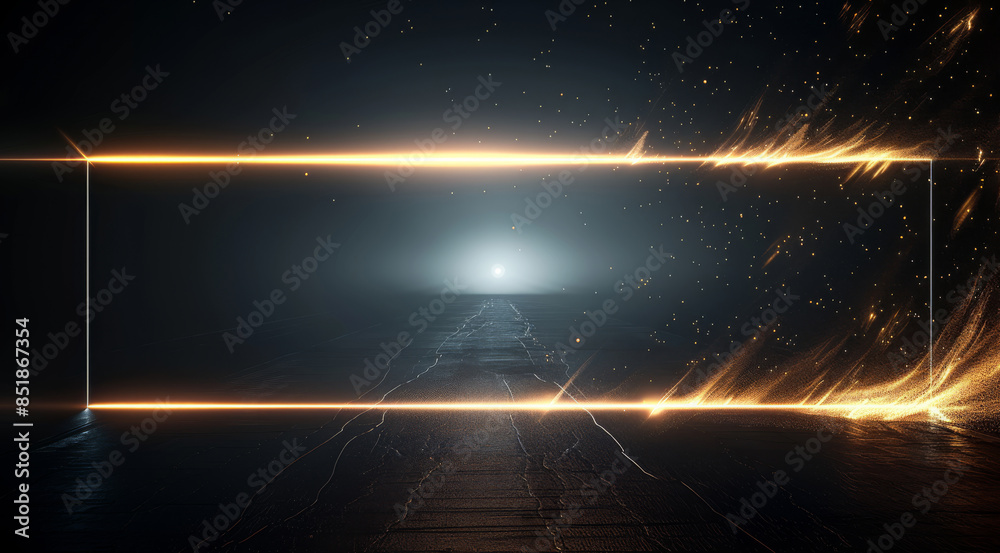 Aufkleber rectangle light effect, strobe light effect, external glow, stroke, simple light effect, black backg