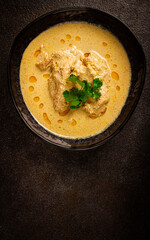 Satsivi, chicken in walnut sauce Baghe , cold dish, Georgian cuisine, homemade, no people,