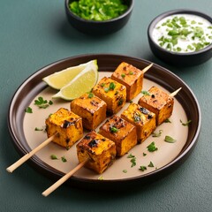 Indian starter food paneer tikka kebab