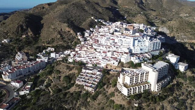 Aerial view of Mojacar town in Almeria, Andalusia