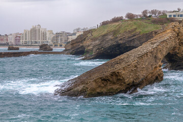 Biarritz, France, on a rainy