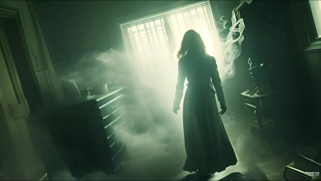 posters for ghost films, a vengeful spirit in the flat
