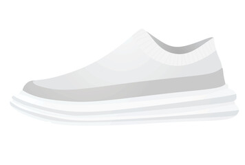 White textile shoe. vector illustration