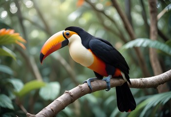 Obraz premium Toucan on a branch