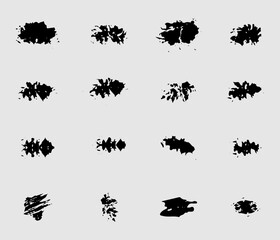 Abstract Vector Illustration of Black Brushstroke Splatters collection