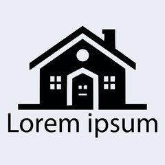 Fototapeta premium A black real estate home logo on white simple background