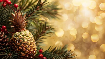 holiday pineapple with copy space. international pineapple day concept