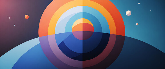 Obraz premium illustrazione con elementi geometrici a tema astratto contemporaneo