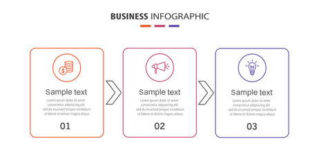 Business infographic design template with 3 options, steps or processes. Can be used for workflow layout, diagram, annual report, web design	