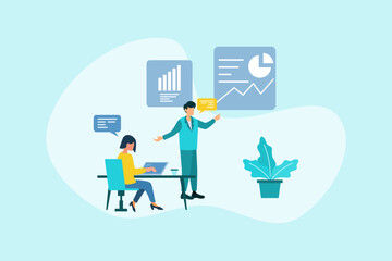 business growth vector flat design