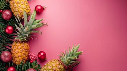 holiday pineapple with copy space. international pineapple day concept